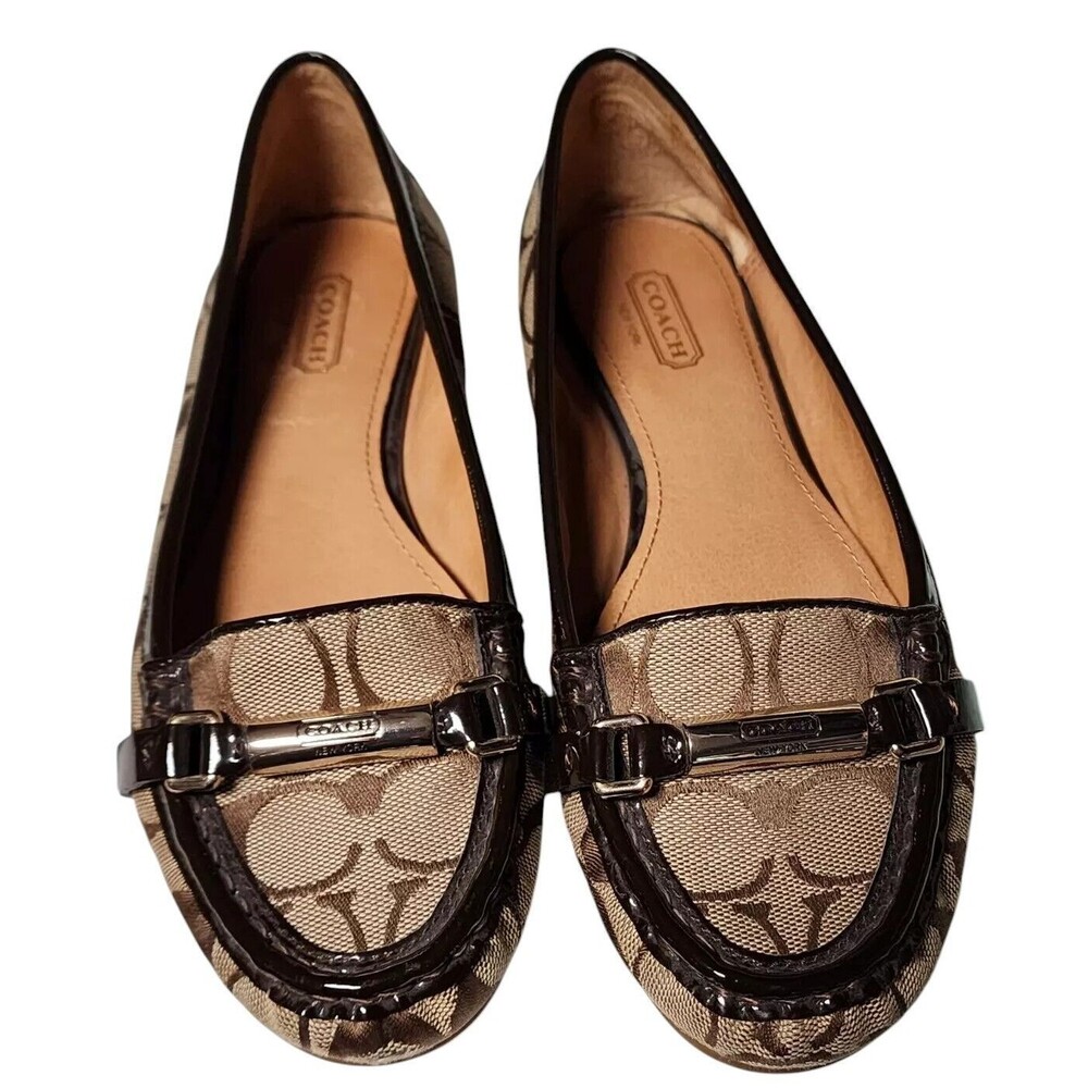 Coach Freida Flats with Gold Accents, Size 7 - Picture 1 of 11